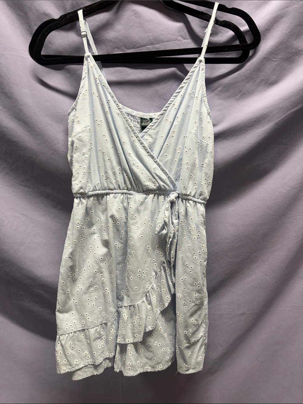 wild fable Light Blue Daisy Eyelet Wrap Romper